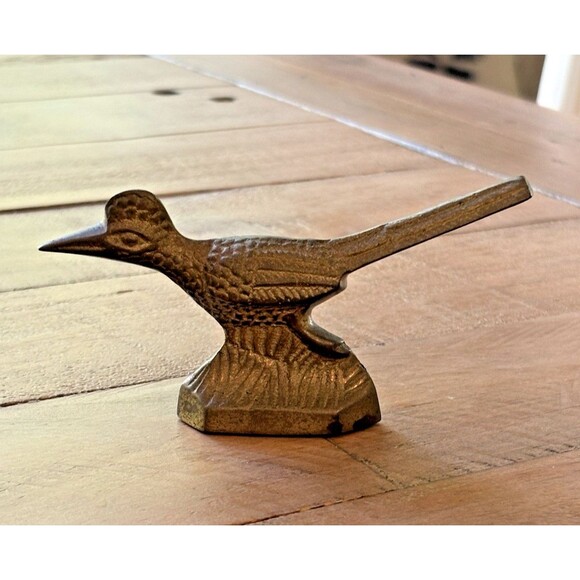 Vintage MCM Brass Road Runner Bird Figurine 4 Inches - Picture 2 of 10